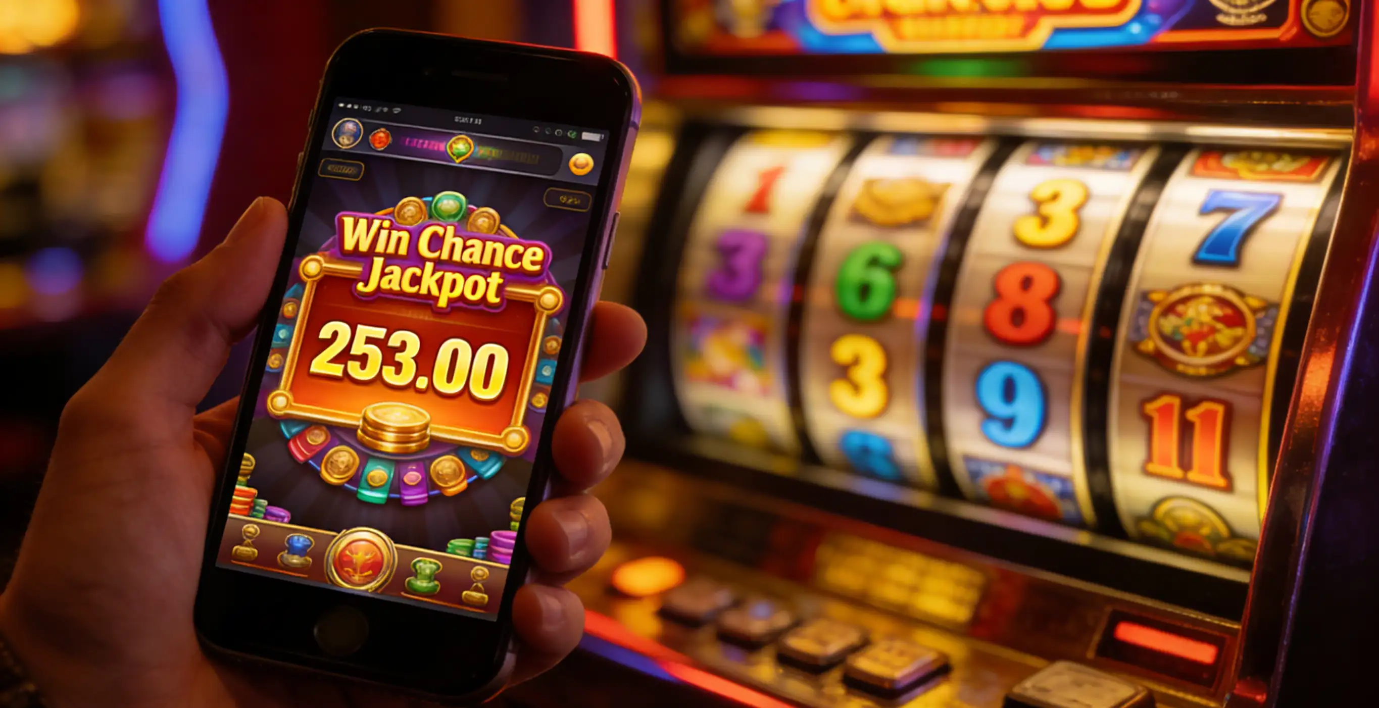 slot games App interface on mobile device